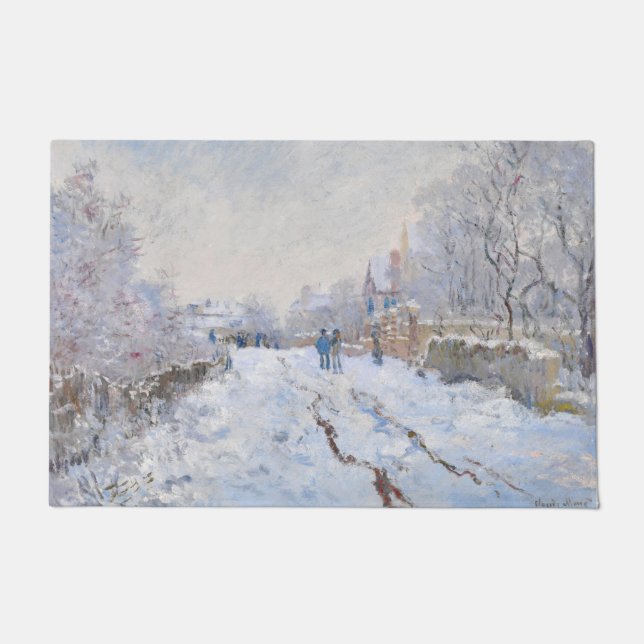 Claude Monet - Snow Scene in Argenteuil Deurmat (Voorkant)