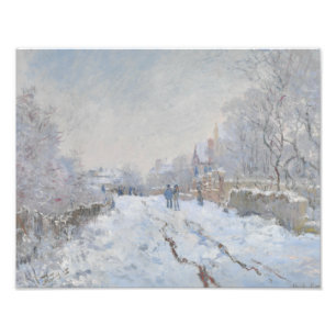 Claude Monet - Snow Scene in Argenteuil Foto Afdruk
