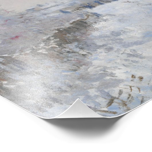 Claude Monet - Snow Scene in Argenteuil Foto Afdruk (Hoek)