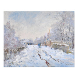 Claude Monet - Snow Scene in Argenteuil Foto Afdruk