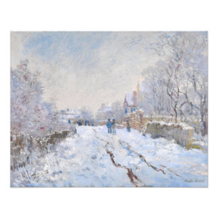 Claude Monet - Snow Scene in Argenteuil Foto Afdruk