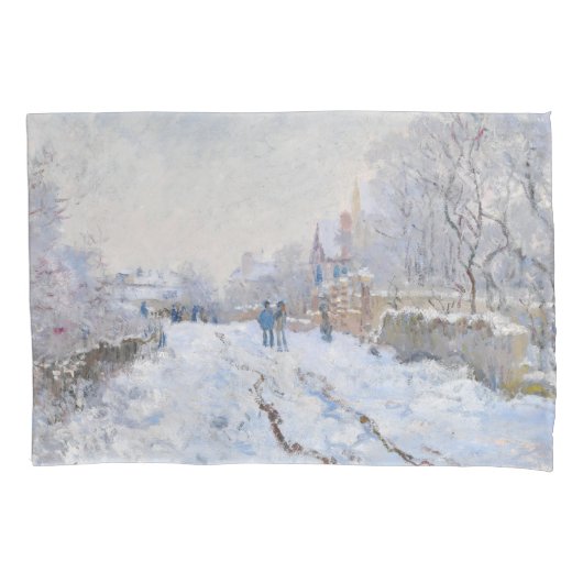 Claude Monet - Snow Scene in Argenteuil Kussensloop (Voorkant)