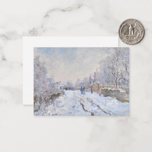 Claude Monet - Snow Scene in Argenteuil Notitiekaartje (Voorkant / Achterkant in situ)
