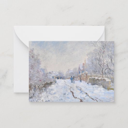 Claude Monet - Snow Scene in Argenteuil Notitiekaartje (Voorkant)