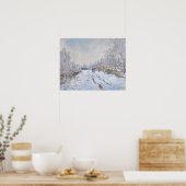 Claude Monet - Snow Scene in Argenteuil Poster (Keuken)