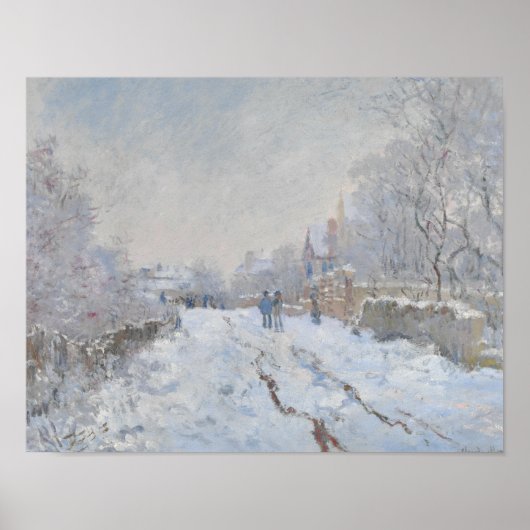 Claude Monet - Snow Scene in Argenteuil Poster (Voorkant)