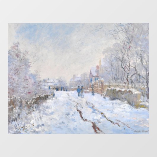 Claude Monet - Snow Scene in Argenteuil Raamsticker (Vel)