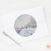Claude Monet - Snow Scene in Argenteuil Ronde Sticker (Envelop)