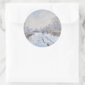Claude Monet - Snow Scene in Argenteuil Ronde Sticker (Tas)