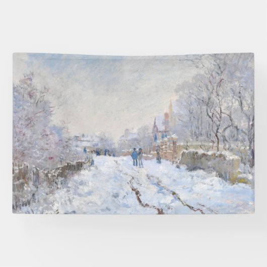Claude Monet - Snow Scene in Argenteuil Spandoek (Horizontaal)