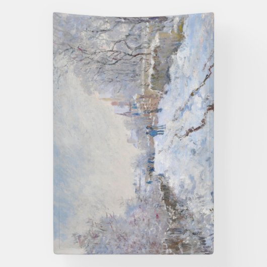 Claude Monet - Snow Scene in Argenteuil Spandoek (Verticaal)