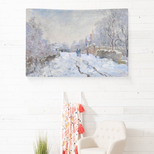Claude Monet - Snow Scene in Argenteuil Spandoek (Insitu)