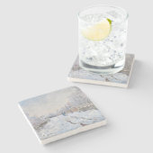 Claude Monet - Snow Scene in Argenteuil Stenen Onderzetter (Zijkant)