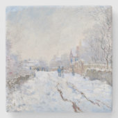 Claude Monet - Snow Scene in Argenteuil Stenen Onderzetter (Voorkant)
