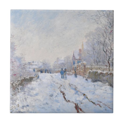 Claude Monet - Snow Scene in Argenteuil Tegeltje (Voorkant)