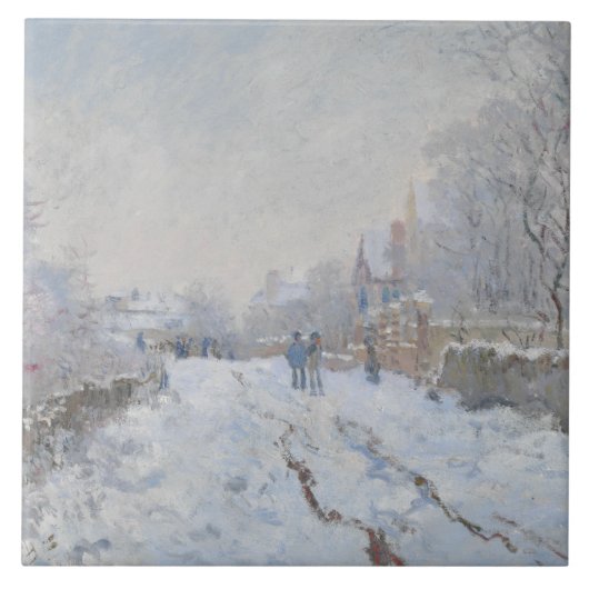 Claude Monet - Snow Scene in Argenteuil Tegeltje (Voorkant)