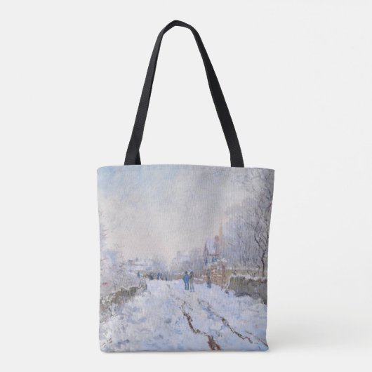 Claude Monet - Snow Scene in Argenteuil Tote Bag (Achterkant)