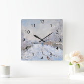 Claude Monet - Snow Scene in Argenteuil Vierkante Klok (Huis)