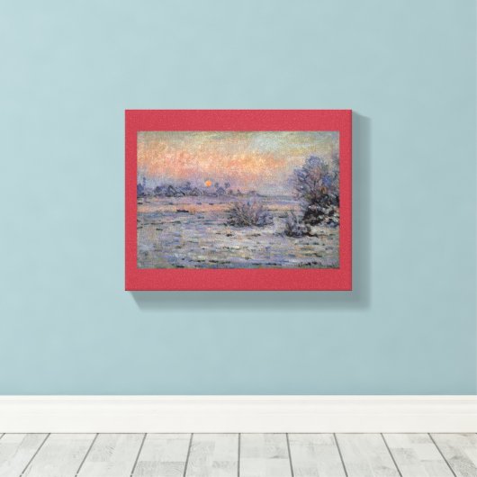 Claude Monet Soleil d'hiver à Lavacourt Wintersun Canvas Afdruk (Insitu (Houten vloer))