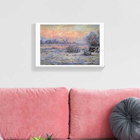 Claude Monet Soleil d'hiver à Lavacourt Wintersun Canvas Afdruk (Insitu (Woonkamer))