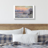 Claude Monet Soleil d'hiver à Lavacourt Wintersun Canvas Afdruk (Insitu (Slaapkamer))