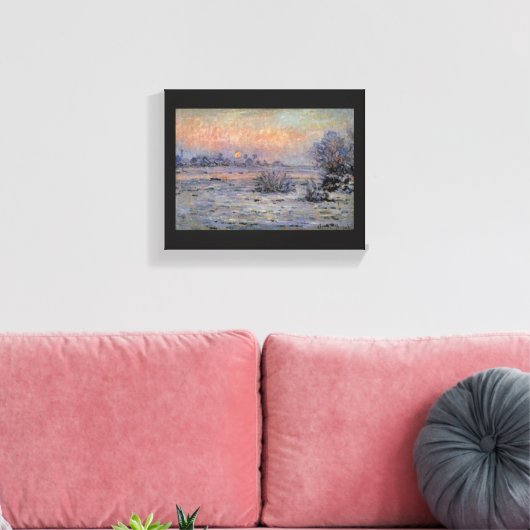 Claude Monet Soleil d'hiver à Lavacourt Wintersun Canvas Afdruk (Insitu (Woonkamer))