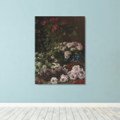  Claude Monet Spring Flowers Canvas Afdruk (Insitu (Houten vloer))