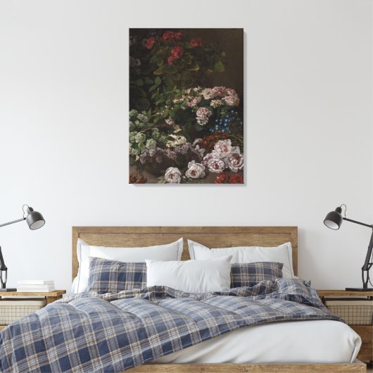  Claude Monet Spring Flowers Canvas Afdruk (Insitu (Slaapkamer))
