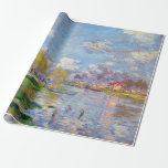 Claude Monet Spring van de Seine Cadeaupapier<br><div class="desc">Mensen staan in de lente bij de Seine-rivier,  zoals Claude Monet schildert.</div>