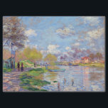 Claude Monet Spring van de Seine Tissuepapier<br><div class="desc">Mensen staan in de lente bij de Seine-rivier,  zoals Claude Monet schildert.</div>