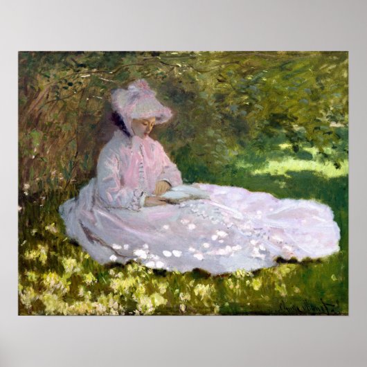 Claude Monet Springtime Impressionisme Painting Poster (Voorkant)