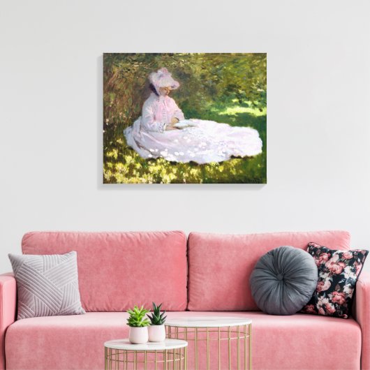 Claude Monet Springtime Impressionisme Wrap Canvas Afdruk (Insitu (Woonkamer))