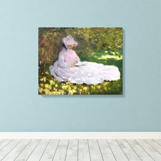 Claude Monet Springtime Impressionisme Wrap Canvas Afdruk (Insitu (Houten vloer))