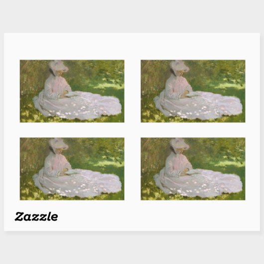 Claude Monet - Springtime Rechthoekige Sticker (Vel)