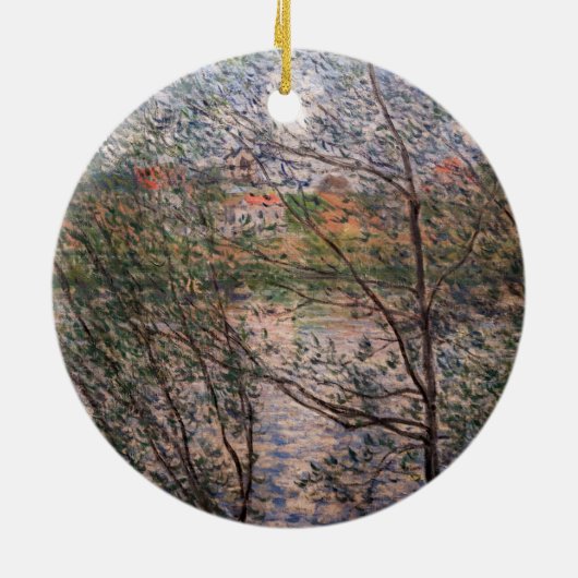 Claude Monet - Springtime via bijkantoren Keramisch Ornament (Achterkant)