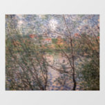 Claude Monet - Springtime via bijkantoren Raamsticker<br><div class="desc">Springtime door de bijkantoren / Banken van de Seine / The Isle Grande-Jatte on the Seine / Le Printemps a travers les filies - Claude Monet,  1878</div>