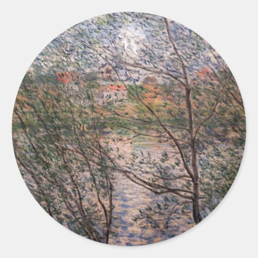 Claude Monet - Springtime via bijkantoren Ronde Sticker (Voorkant)