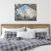 Claude Monet - St. Lazare Station buiten uitzicht Canvas Afdruk (Insitu (Slaapkamer))