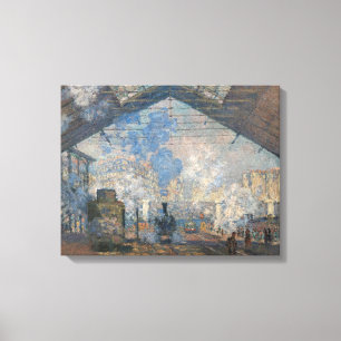 Claude Monet - St. Lazare Station buiten uitzicht Canvas Afdruk