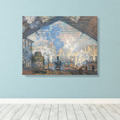Claude Monet - St. Lazare Station buiten uitzicht Canvas Afdruk (Insitu (Houten vloer))