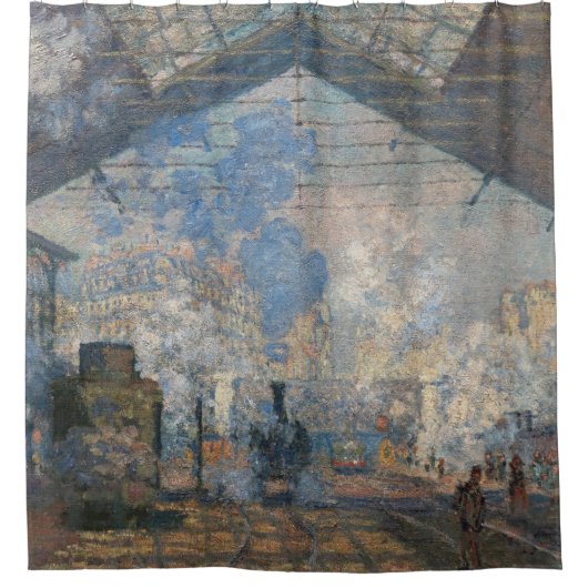 Claude Monet - St. Lazare Station buiten uitzicht Douchegordijn (Voorkant)
