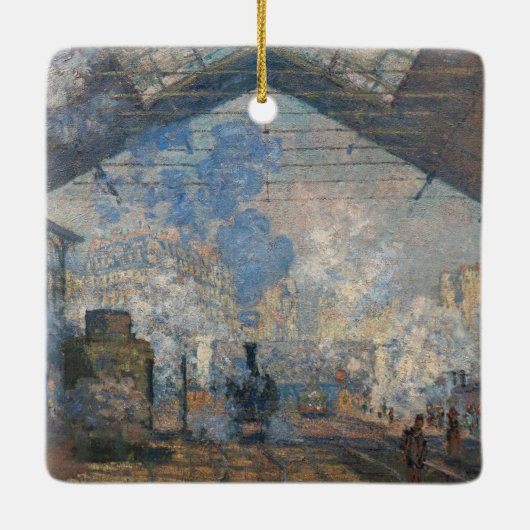 Claude Monet - St. Lazare Station buiten uitzicht Keramisch Ornament (Achterkant)