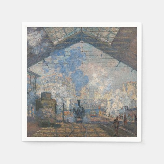 Claude Monet - St. Lazare Station buiten uitzicht Servet (Voorkant)