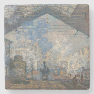 Claude Monet - St. Lazare Station buiten uitzicht Stenen Onderzetter