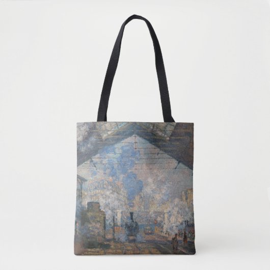 Claude Monet - St. Lazare Station buiten uitzicht Tote Bag (Voorkant)
