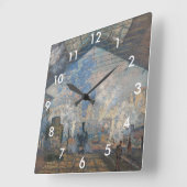 Claude Monet - St. Lazare Station buiten uitzicht Vierkante Klok (Hoek)