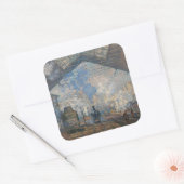 Claude Monet - St. Lazare Station buiten uitzicht Vierkante Sticker (Envelop)