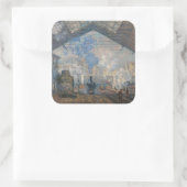 Claude Monet - St. Lazare Station buiten uitzicht Vierkante Sticker (Tas)