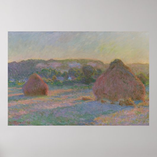 Claude Monet Stacks of Wheat (einde van de zomer)  Poster (Voorkant)