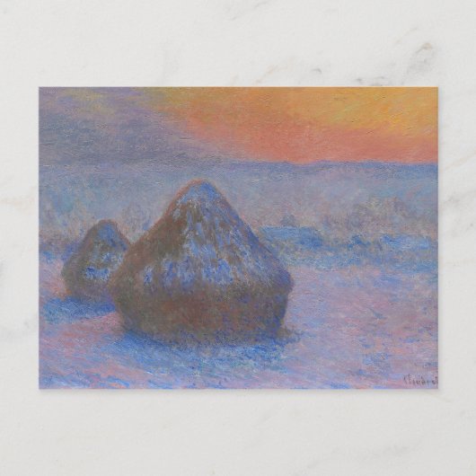 Claude Monet - Stacks of Wheat - Sunset, Snow Briefkaart (Voorkant)